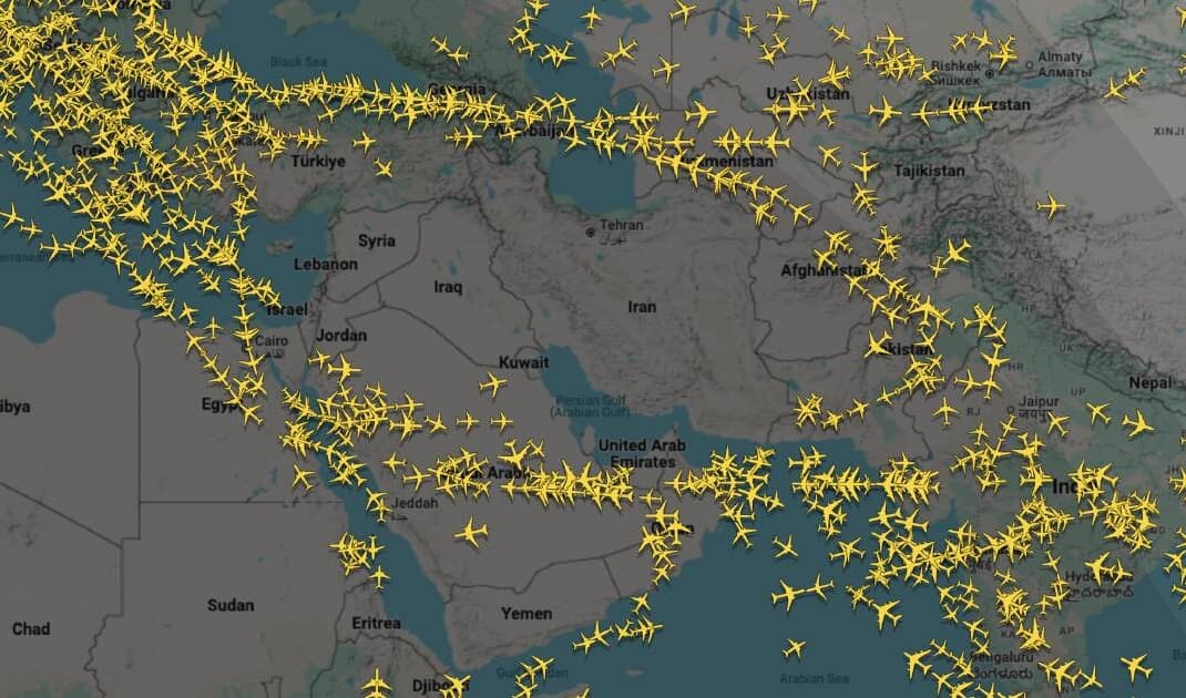 የመካከለኛው ምሥራቅ አገሮች በረራዎች በአብዛኛው እንደተስተጓጎሉ ናቸው